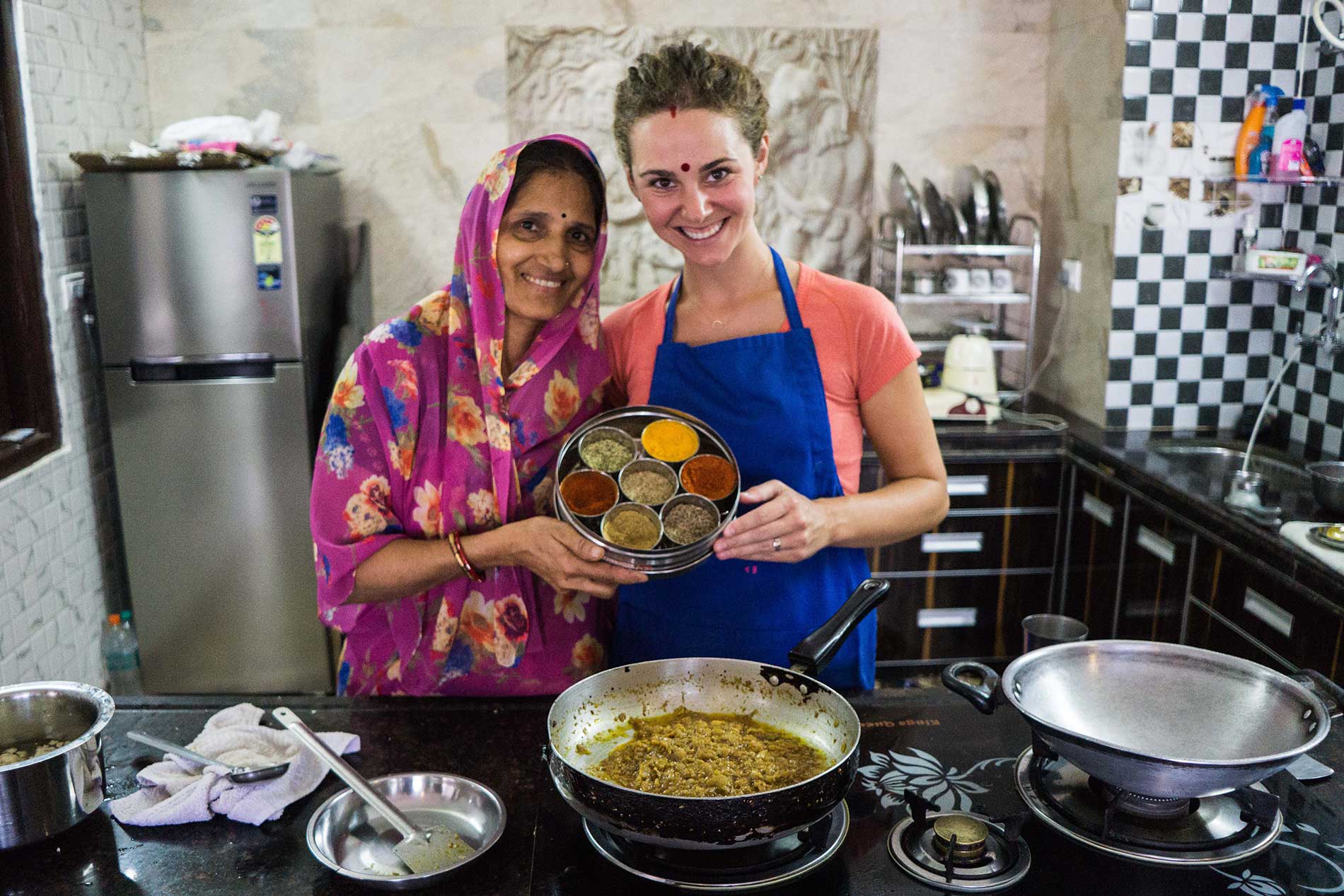 Shashi cooking class in Udaipur, India.