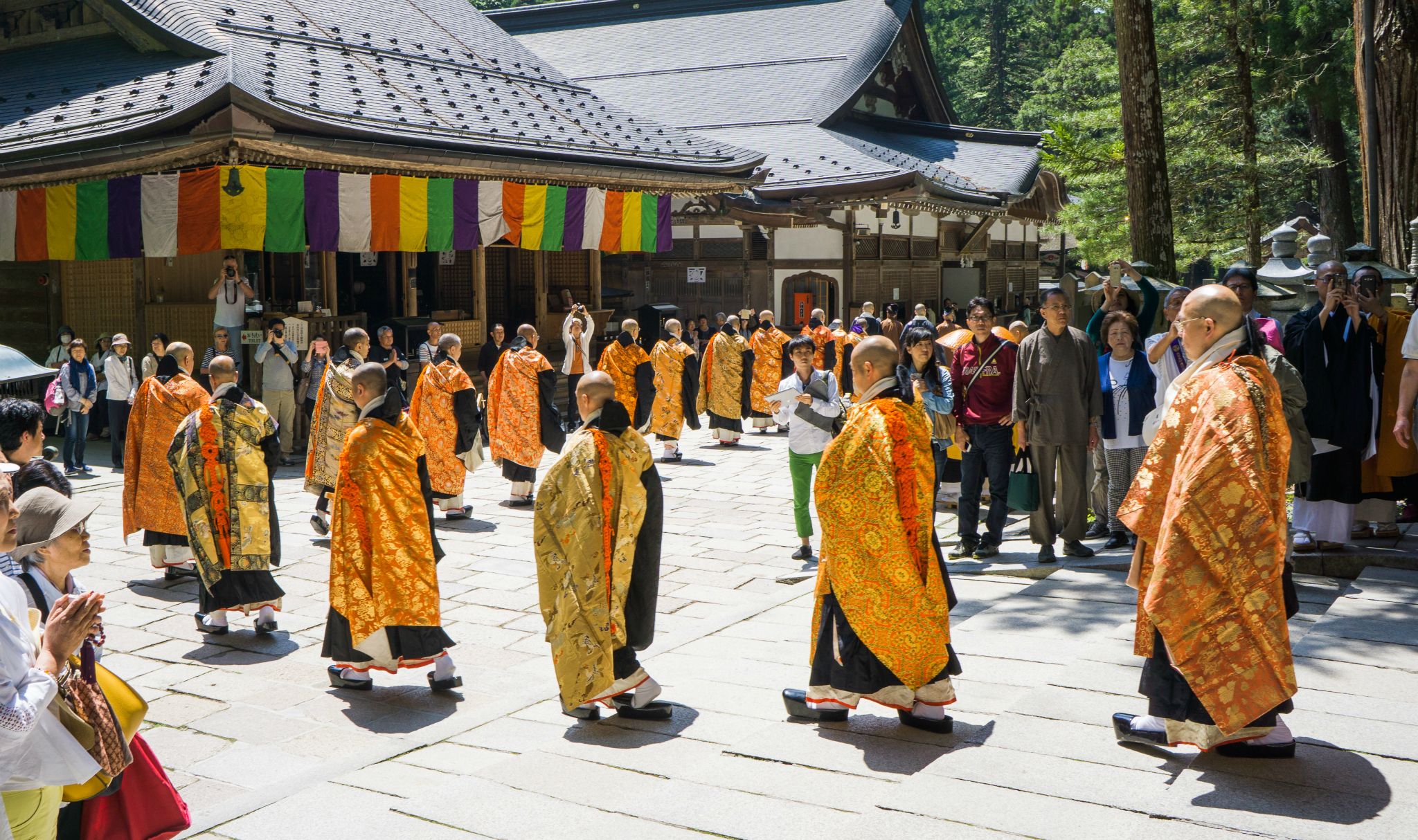 Monks in action, Mt Koya